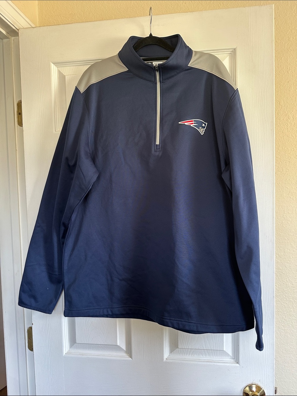 NFL New England Patriots Navy & Gray Quarter-Zip Performance Pullover